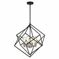 Perfecttwinkle 23.5 in. Rad 4 Light Pendant Black & Satin Nickel PE3257409